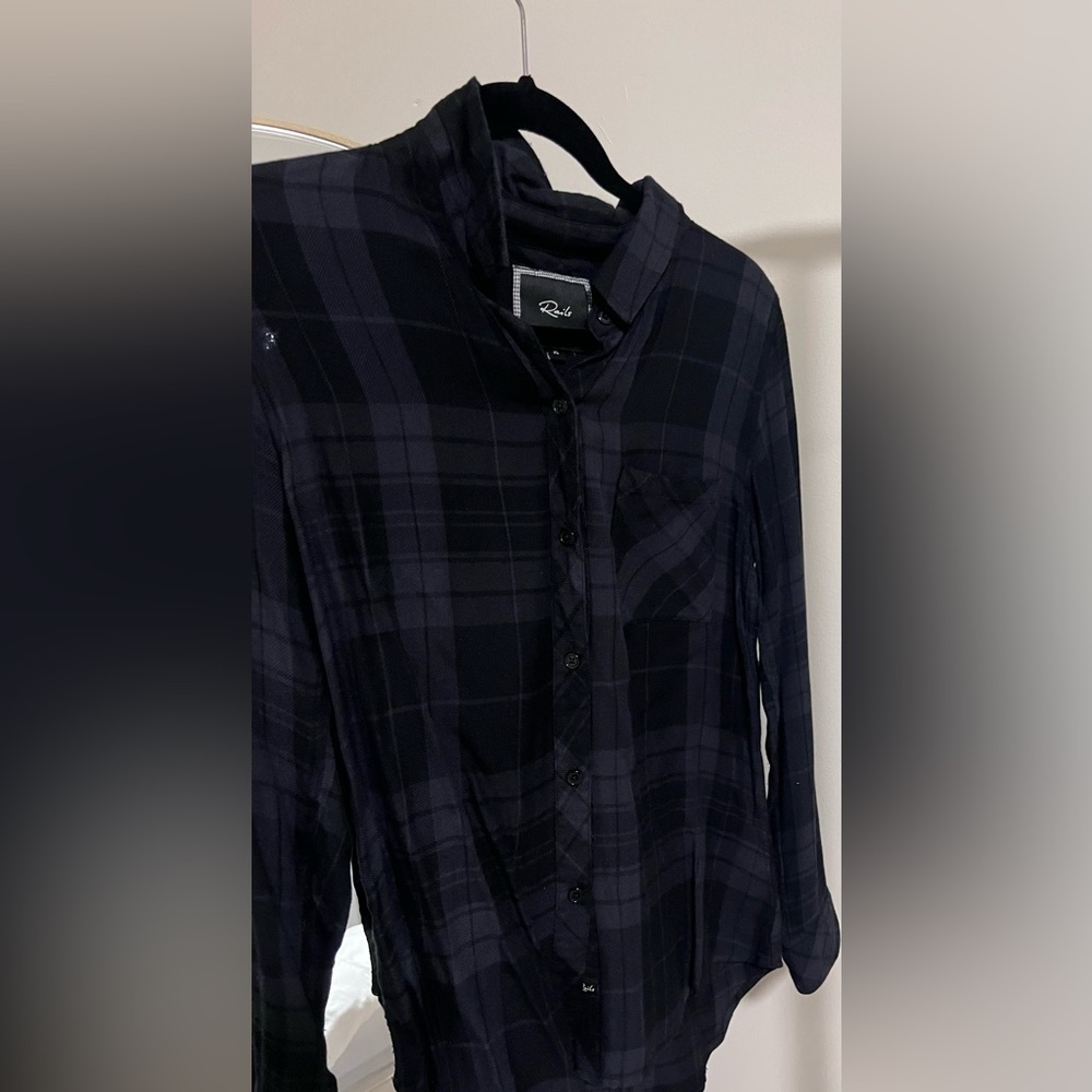 Rails Hunter Button Down Shirt In Size Xs Charcoa… - image 5